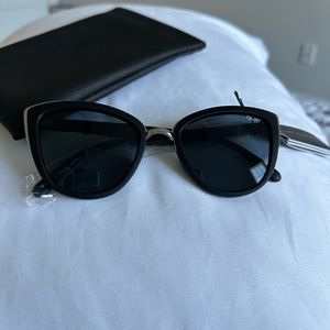QUAY Australia sunglasses - new with tags and pouch, black with silver trim